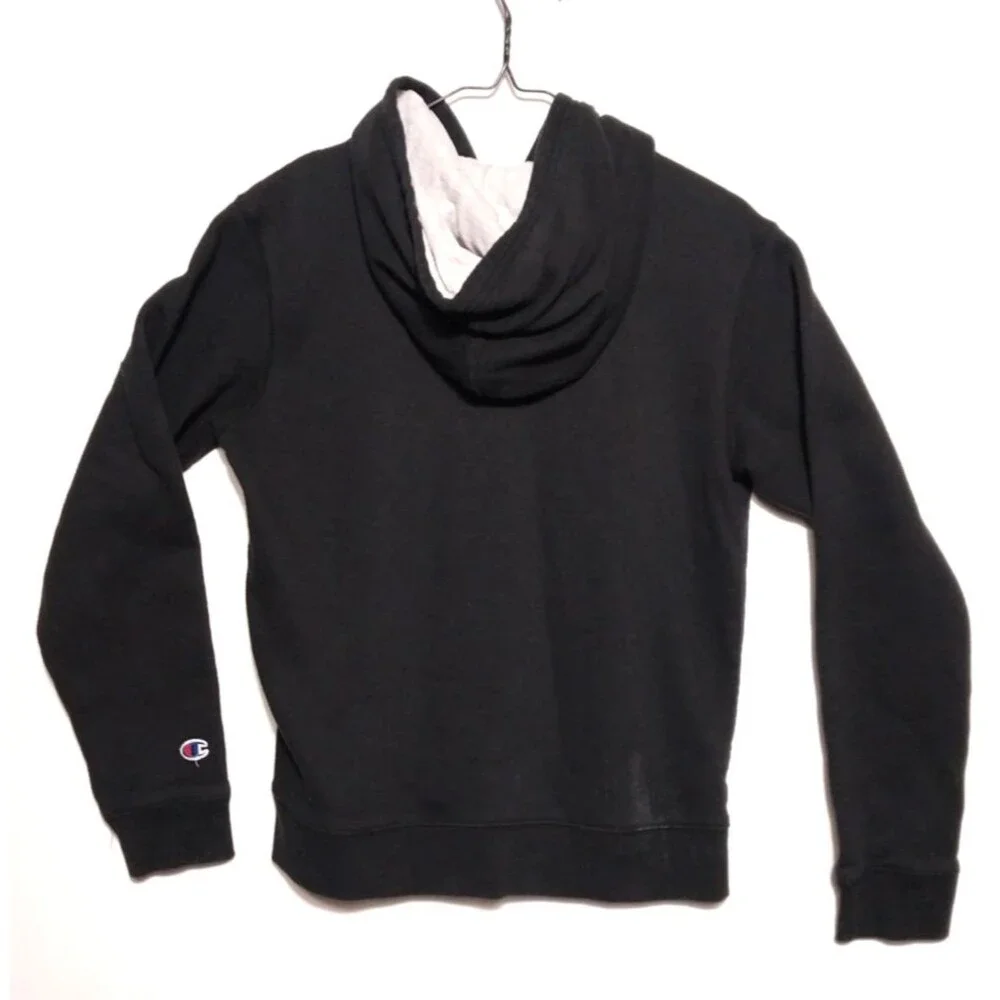 Champion Boys Black Hooded Sweatshirt Long Sleeve Pockets Size XL Hoodie